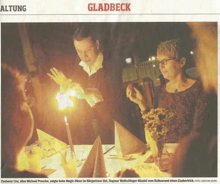 Article de journal WAZ Magic Dinner