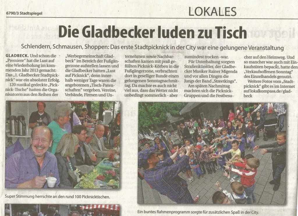 Article de journal magicien Gladbeck