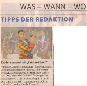 Presseartikel Stadtspiegel Karneval 2012